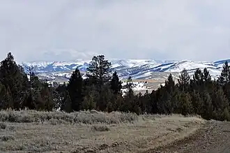 The northern reaches of the Crazy Mountains as seen from the foothills of the Castle Mountains