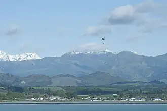 Morning supply run from USS Sampson helicopter