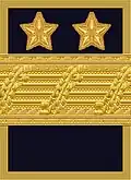 Flight suit sleeve insignia (Ärmmatta m/02) for a major general[7] (1972–present)