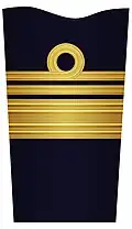 Insignia for Vice Admiral (OF-8) in the Swedish Navy.