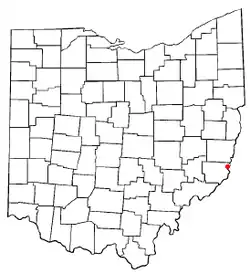 Location of Clarington, Ohio