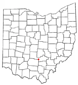Location of Laurelville in Ohio
