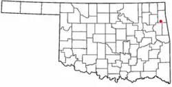 Location of Twin Oaks, Oklahoma
