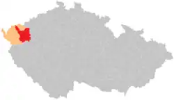 Location in the Karlovy Vary Region within the Czech Republic