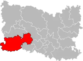 Situation of the canton of Chaumont-en-Vexin in the department of Oise