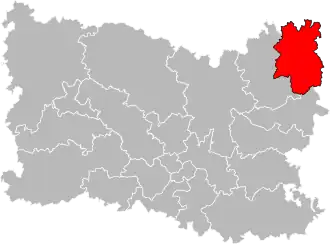 Situation of the canton of Noyon in the department of Oise