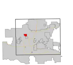 Location in Oklahoma County and the state of Oklahoma.