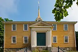The Old Ship Church in Hingham was built in 1681, and is the oldest church in America in continuous ecclesiastical use.[431] The Massachusetts population has since become one of the most irreligious of US states.[432]