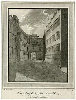 Old Canterbury Gate at Christ Church before demolition