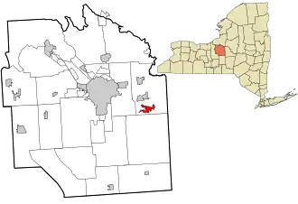 Location in Onondaga County and the state of New York.