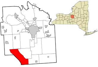 Location in Onondaga County and the state of New York.