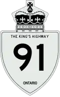 King's Highway 91 marker