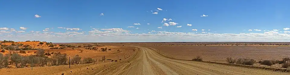 The Oodnadatta Track from a slight rise in the road