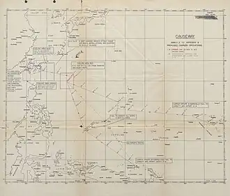 Proposed carrier strike operations and fueling areas in support of Causeway.