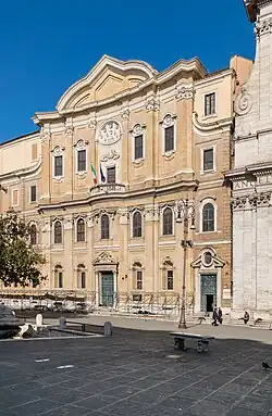 Rounded facade of the Oratorio dei Filippini, Rome, by Francesco Borromini, 1637–1650