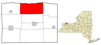 Location in Orleans County and the state of New York.