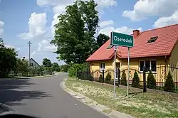 Street and road sign of Oseredek