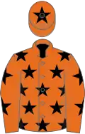 Orange, black stars, orange cap, black star