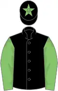 Black, light green sleeves and star on cap