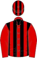 Red and black stripes, red sleeves