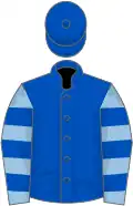 Royal blue, light blue and royal blue hooped sleeves