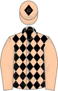 Apricot, black dismaonds on body, diamond on cap
