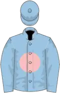 Light blue, pink disc