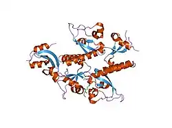 2b2v: Crystal structure analysis of human CHD1 chromodomains 1 and 2 bound to histone H3 resi 1-15 MeK4