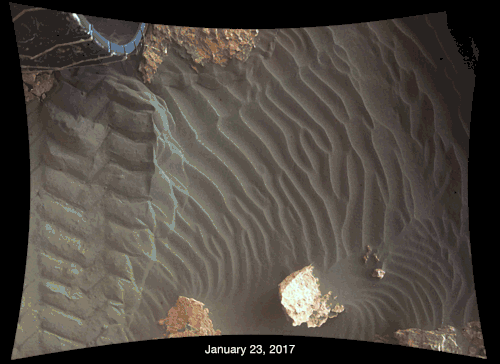 Sand moving on Mars – as viewed by Curiosity (January 23, 2017)