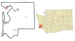 Location of Tokeland, Washington