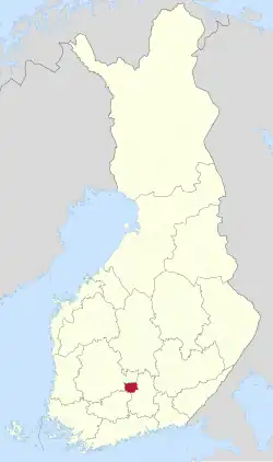 Location of Padasjoki in Finland