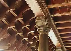 Traditional rafters called kazhukol and uttaram