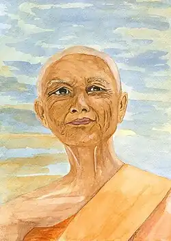Portrait painting of Pajāpatī Gotamī by Sati Saraniya Hermitage