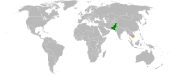Map indicating locations of Pakistan and Cambodia