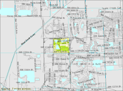 U.S. Census Bureau map showing CDP boundaries