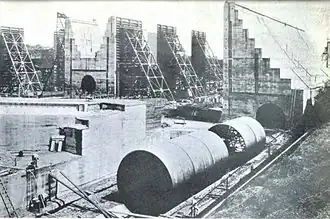 The Panama Canal locks under construction, 1910