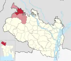 Location of Panchagarh Sadar Upazila