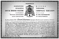 The pontifical decree issued by Pope Pius XII towards the image of Virgen de los Remedios de Pampanga for the Philippines on 15 July 1956
