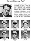Parsons 1966 football coaching staff with narrative