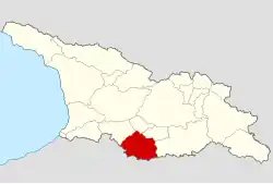 Map highlighting the historical region of Javakheti in Georgia