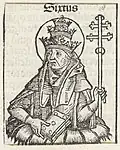 Pope Xystus (Sixtus) with book and papal tiara