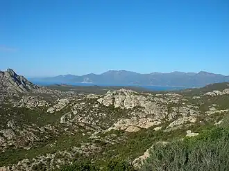 Landscape of the Agriates Desert in Haute-Corse.