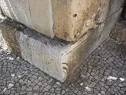 Roman theatre stone re-used in the Lisbon Cathedral
