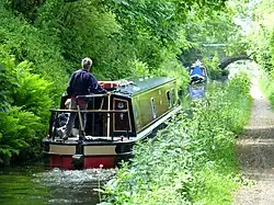 Pendeford Rockin' or 'The Narrows', here the canal is a narrow cutting through an outcrop of Keuper Sandstone either side of the Forster Bridge at Pendeford.