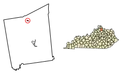 Location of Butler in Pendleton County, Kentucky.