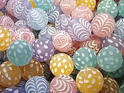 Pastel-colored beads