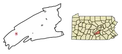 Location of Blain in Perry County, Pennsylvania.