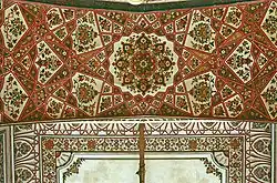 Painted ceiling in the Mahabat Khan Mosque in Peshawar (17th century, Mughal period)