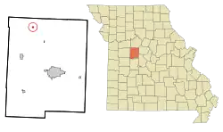 Location of Houstonia, Missouri