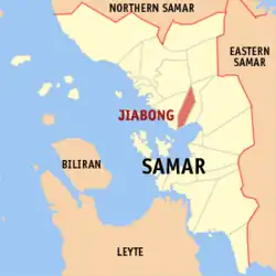 Map of Samar with Jiabong highlighted